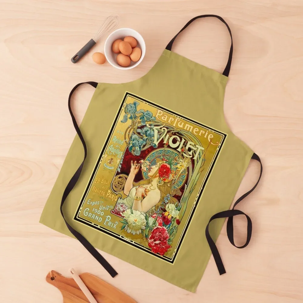 

VIOLET : Vintage 1900 Parfumerie Advertising Print Apron Kitchen Tools Woman Kitchen Trim Cloth Apron