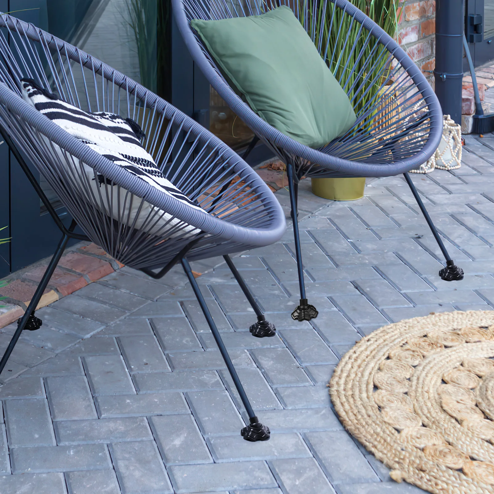 

4pcs Frog Flippers Shaped Chair Floor Protectors Thickened Durable Camping Table Leg Covers for Outdoor Travel Picnic Barbecue