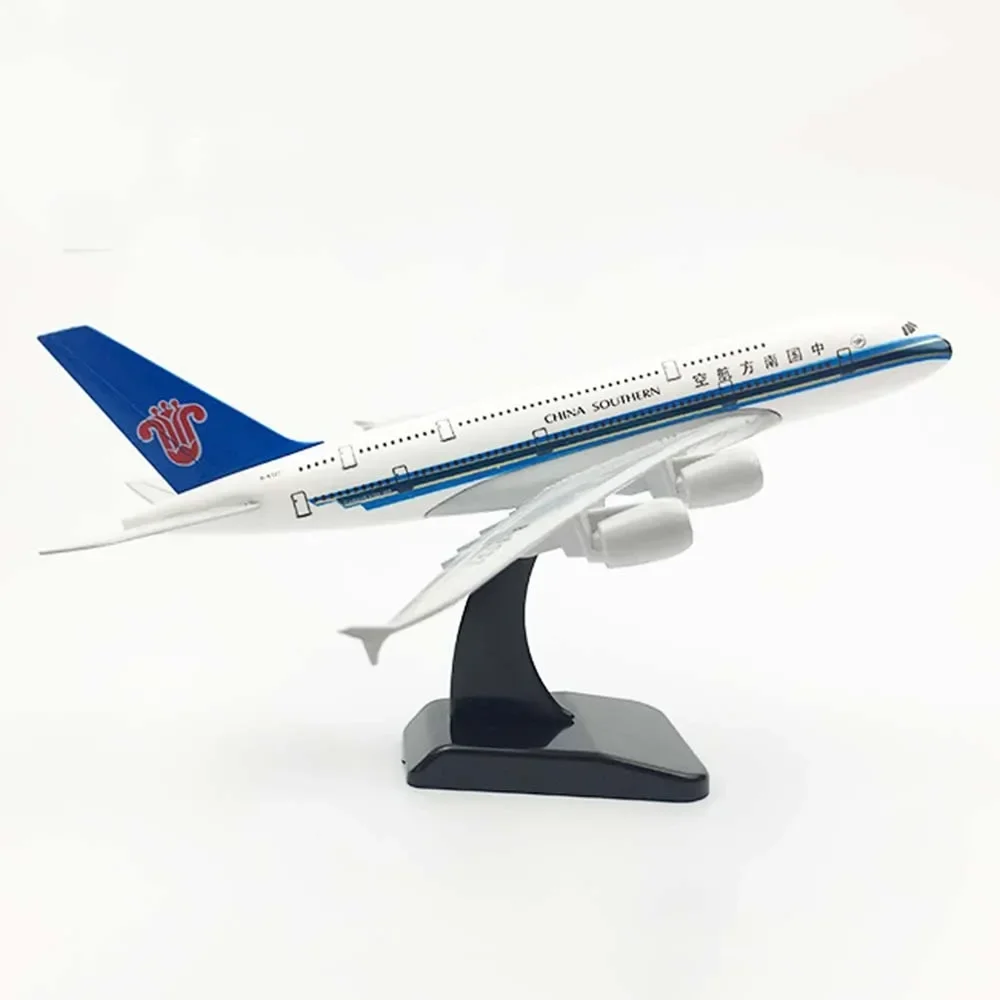 Pesawat Airbus A380 China Southern Airlines mainan Model pesawat paduan hadiah anak-anak 20cm untuk koleksi dekorasi