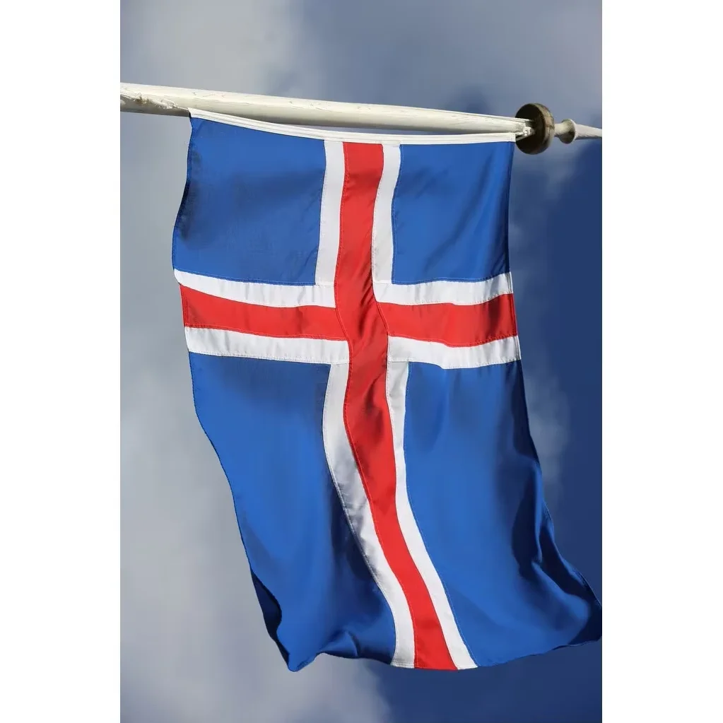 60x90cm 90x150cm Iceland National Flag Polyester Red Cross Is Isl Iceland Blue Icelandic Flag Banner