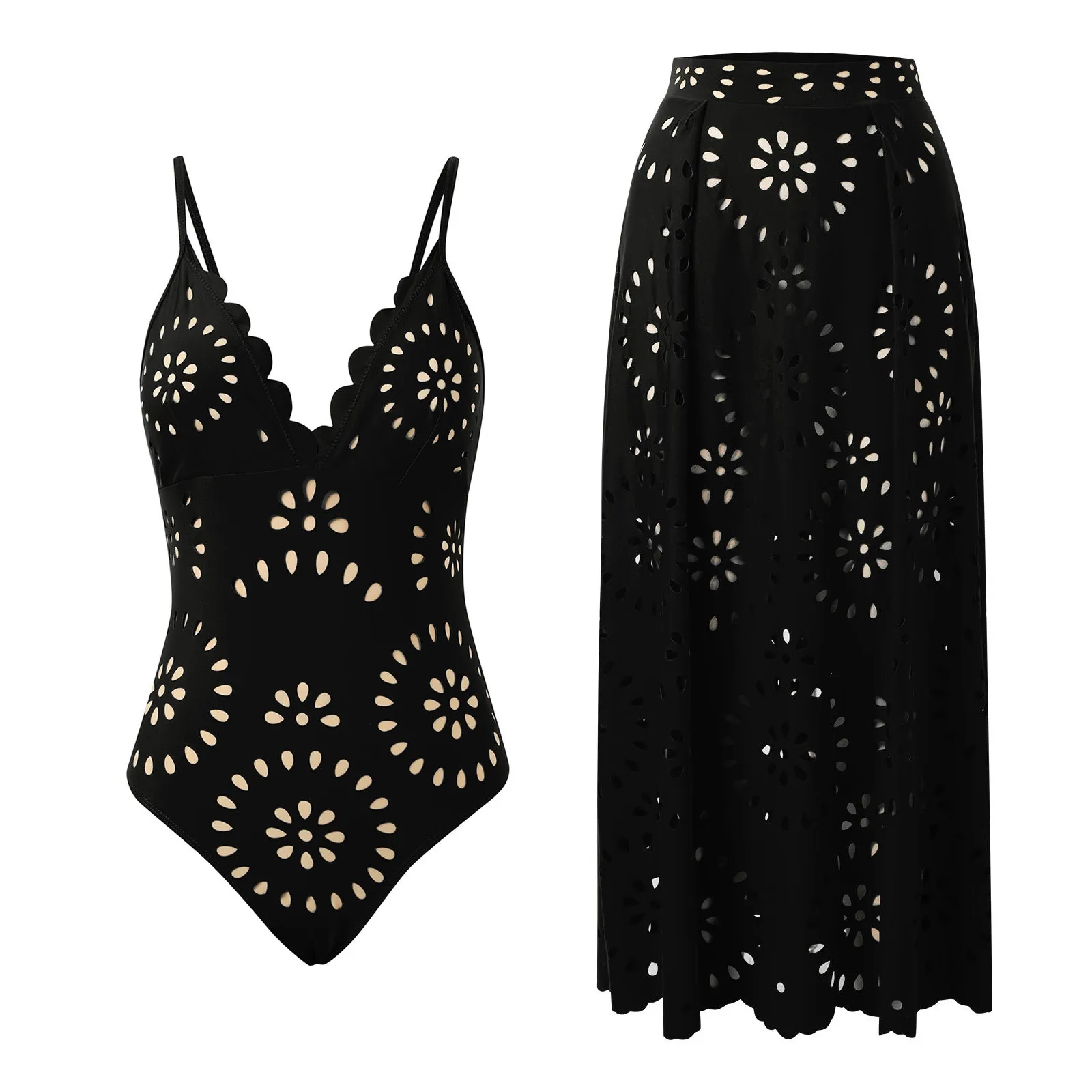 

2025 New Sexy Hollow Out One Piece Swimsuit For Women Swimwear And Beach Dress Solid Bathing Suit Summer Beachwear Swimming Suit