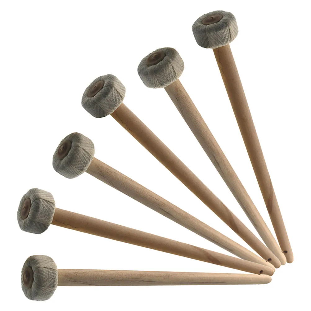 

6 Pcs Small Accessories for Gong Mallet Percussion Drum Drumsticks Musical Instrument Beginner Toy Mallets Cotton Head