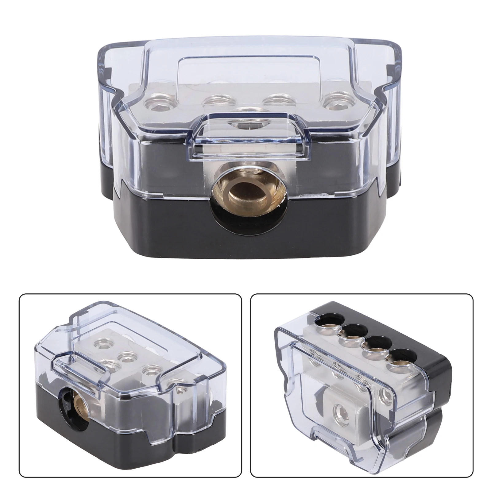 4 Way Audio Power Distribution Block Junction Box Mini Series 1/0 Gauge In To4 Gauge Out SPDP-1044 For ACC Control Wiring