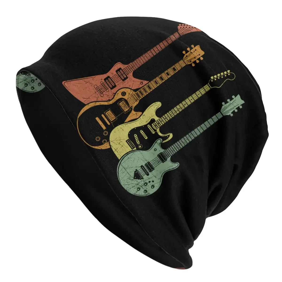 Bonnet Hats Music Art Men Women's Thin Skullies Beanies Hat Guitarist Musical Instruments Guitars Spring Warm Cap Hip Hop Caps