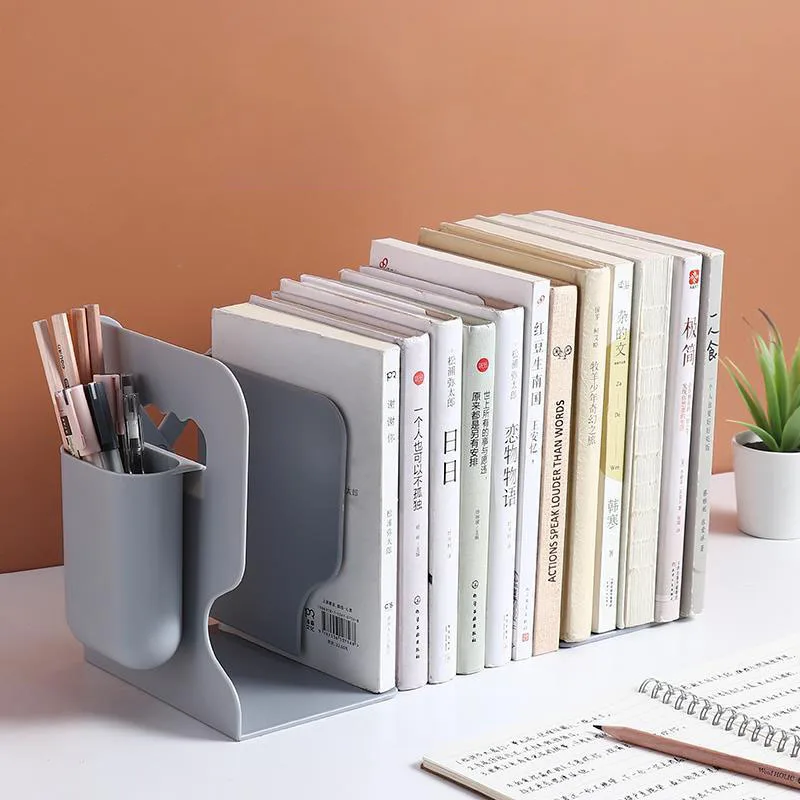 Retractable Bookstand Simple Desk Folding Storage Stretching Pen Holder Adjustable Bookshelf Desk Organizer Folder Book Stoppers