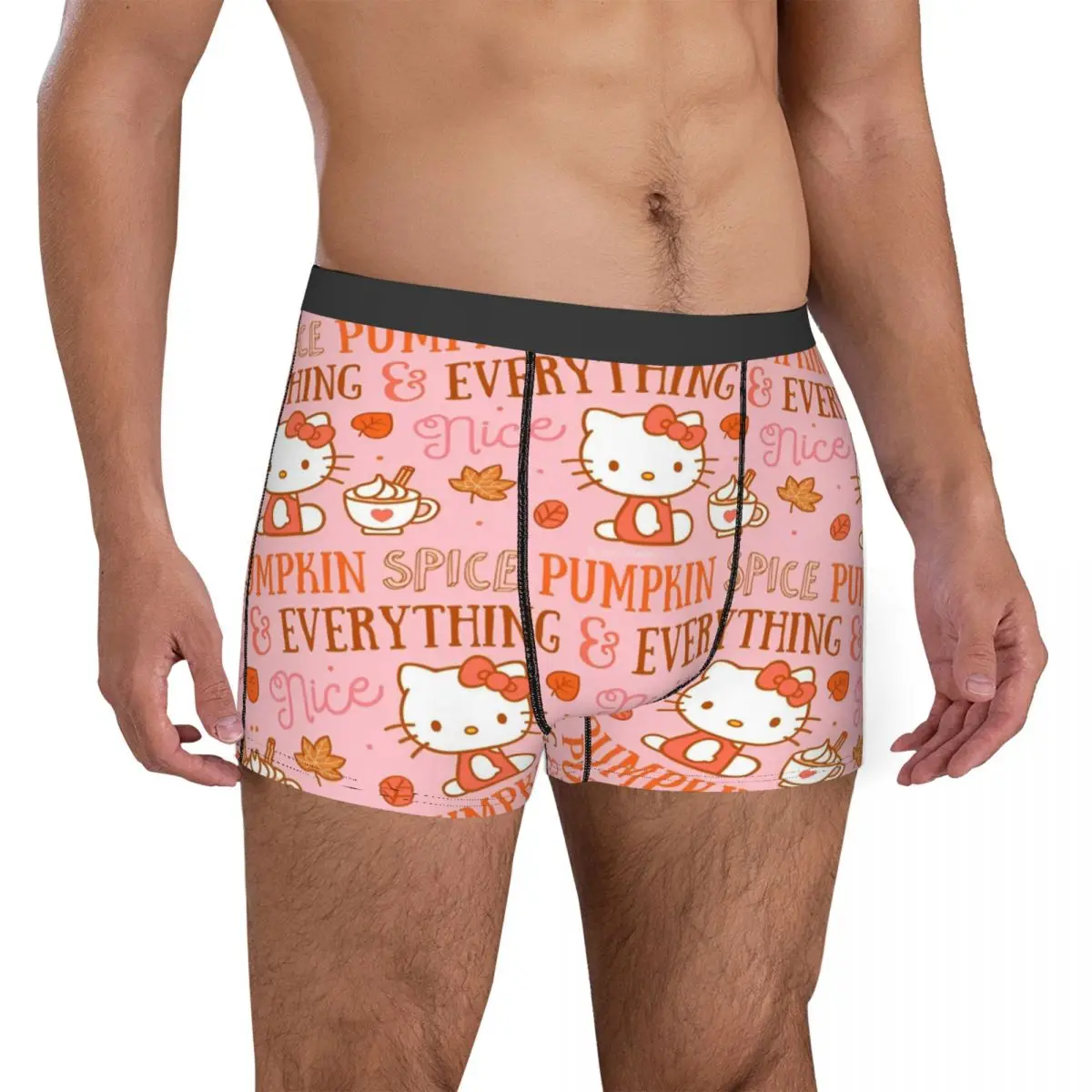 Custom Hello Kitty Pumpkin Spice Everything Boxer Merch Boxers Briefs Underwear Boxer Briefs Gag Cozy Quilt Underpants Gift Man