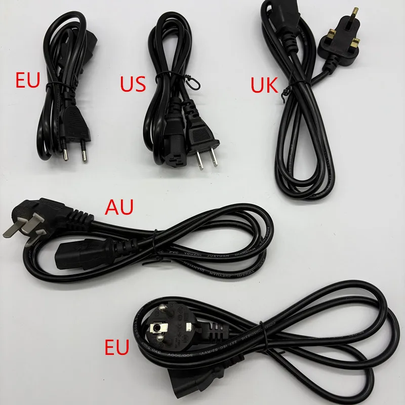 Durable 3-Prong 1.2m EU US AU UK 4Standards AC Power Supply Adapter Cord Cable Lead Charging Line Wires for PC Laptop