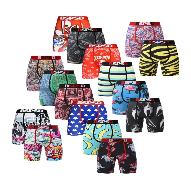 

1Pcs Sexy Men Underwear Breathable Mens Boxers Underpants Printed Plus Size Men's Panties Boxershorts Men Boxer Briefs Trunks