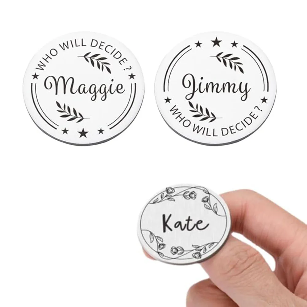 Custom Anniversary Decision Maker Coin Gift for Couples Her Him Funny Destiny Flip Coin Gift for New Parents Boyfriend Husband