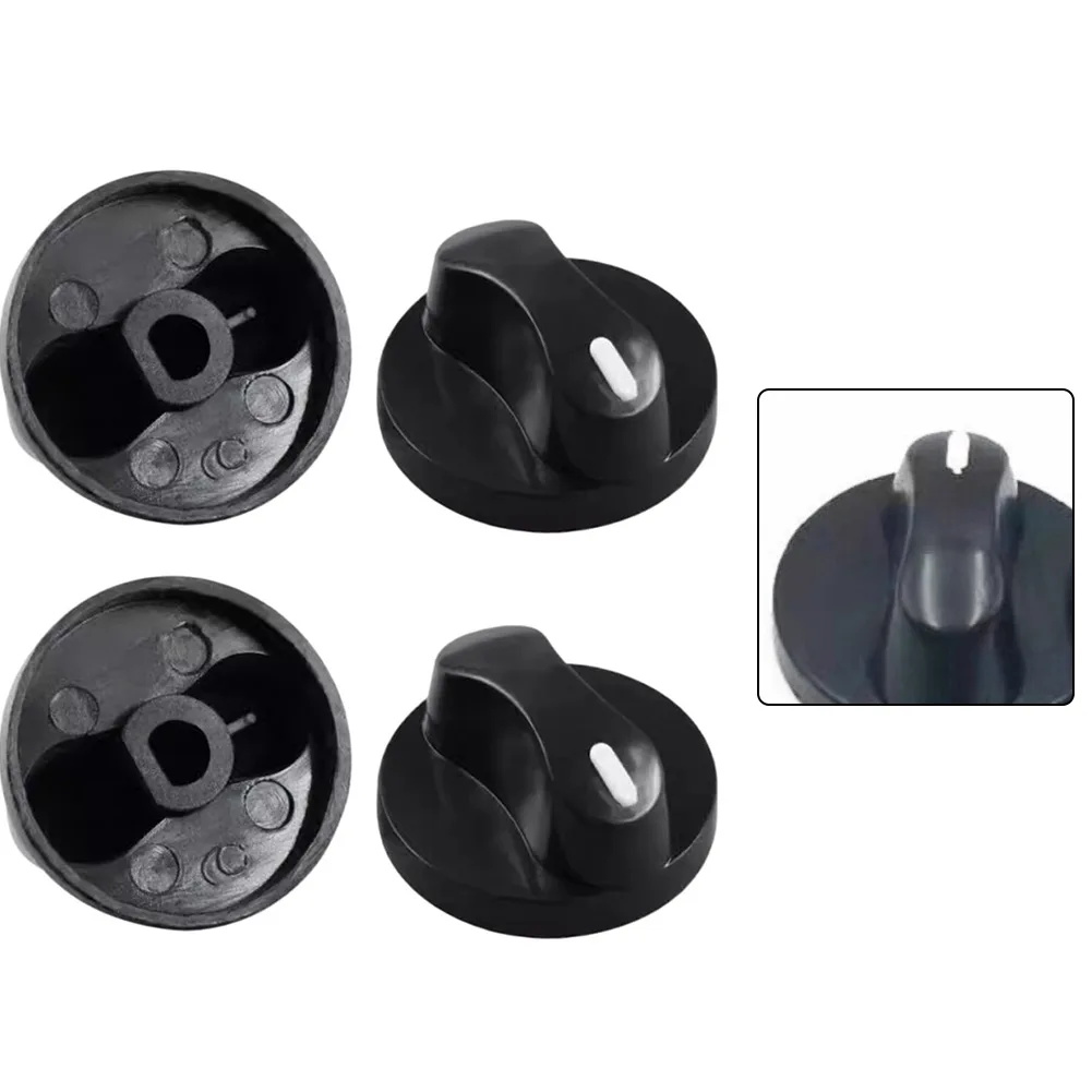 4 Pack Black Plastic Gas Stove Switch Knobs for Standard Gas Burners Reliable Performance Easy Replacement Home Use