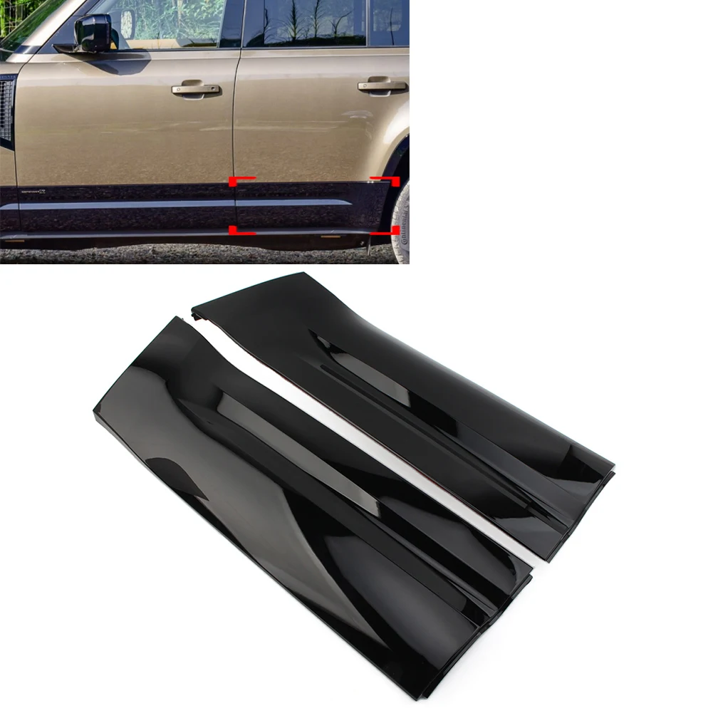 

Car Rear Door Exterior Panel Lower Moulding Trim For Land Rover Defender 2019 2020 2021 2022 LR161135/LR161133 Glossy Black