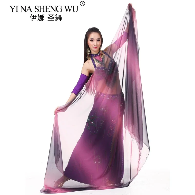 Belly Dance Veil Chiffon Veils Silk-like Bollywood Stage Performance Dancing Scarf Shawl 250cm*120cm Dance Accessories Veils