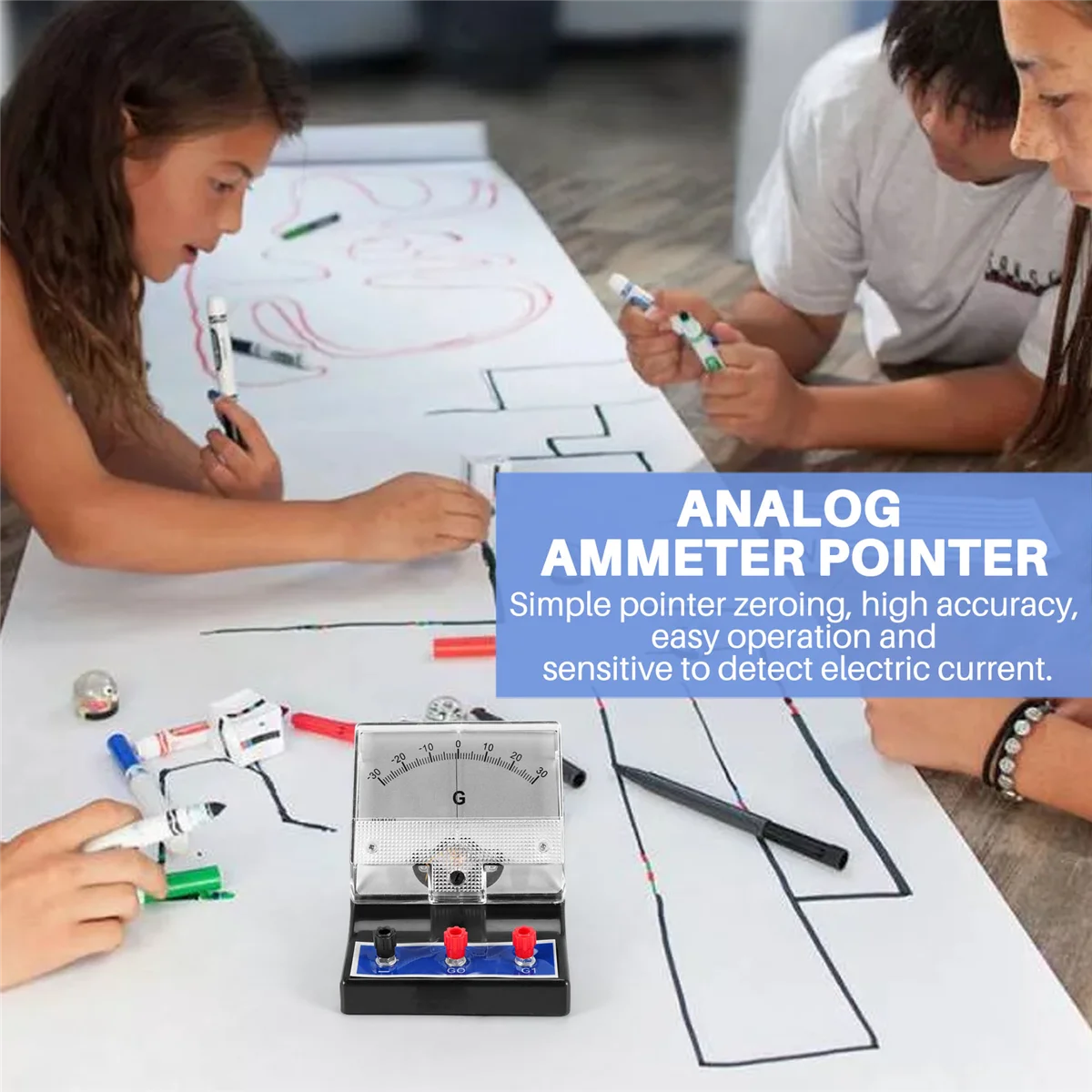 Gran oferta, amperímetro analógico, tipo puntero, probador de amperios de corriente eléctrica, amperímetro sensible, microamperímetro galvanómetro