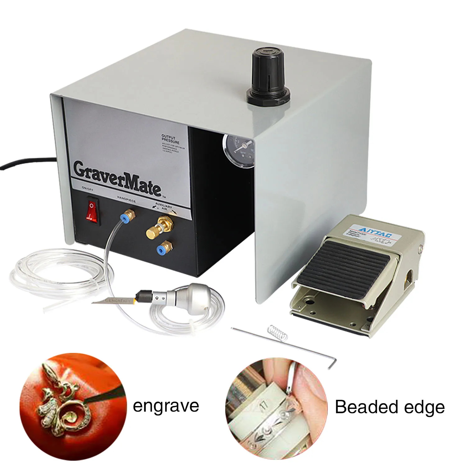 Single-Head Jewelry Pneumatic Engraving Machine 1400 RPM Adjustable Speed Pneumatic Engraving Machines for Crafts and Wrought