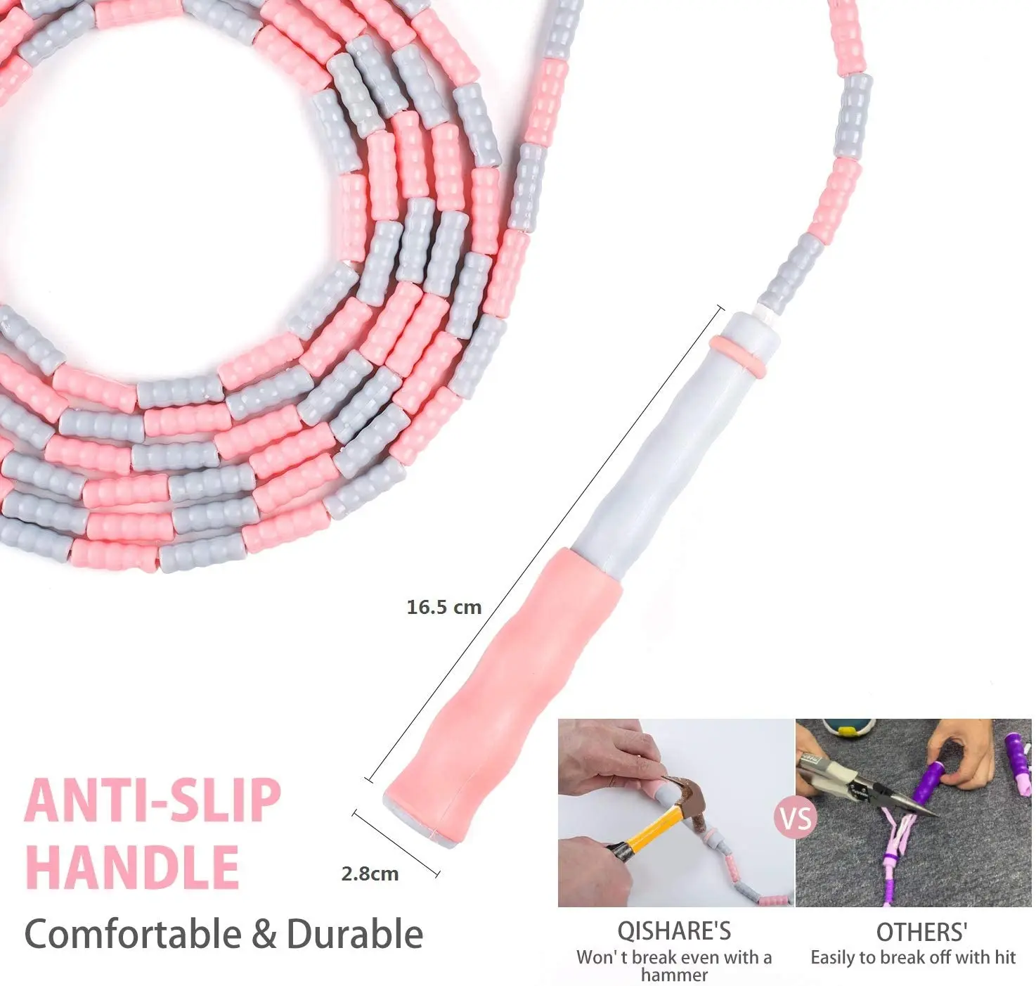 Soft Beaded Jump Rope,Jump Ropes for Fitness for Women Men and Kids,Speed Jumping Rope for Workout with Ball Bearings