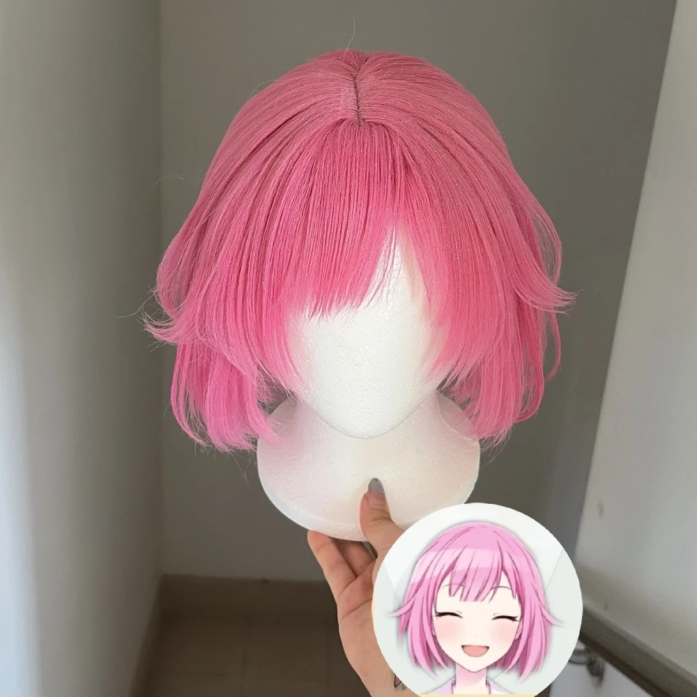 Anime Cosplay Wig Otori Emu SpecialTuned Pink Short Hair Simulated Scalp Top Rose Net Heat Resistant Synthetic Fiber Halloween