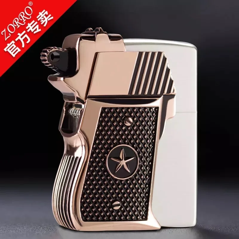 

Zoro Z91301 Luxury Edition. Black Nickel+black Ice Armor Weighted Pure Copper Windproof Kerosene Lighter Available for Wholesale