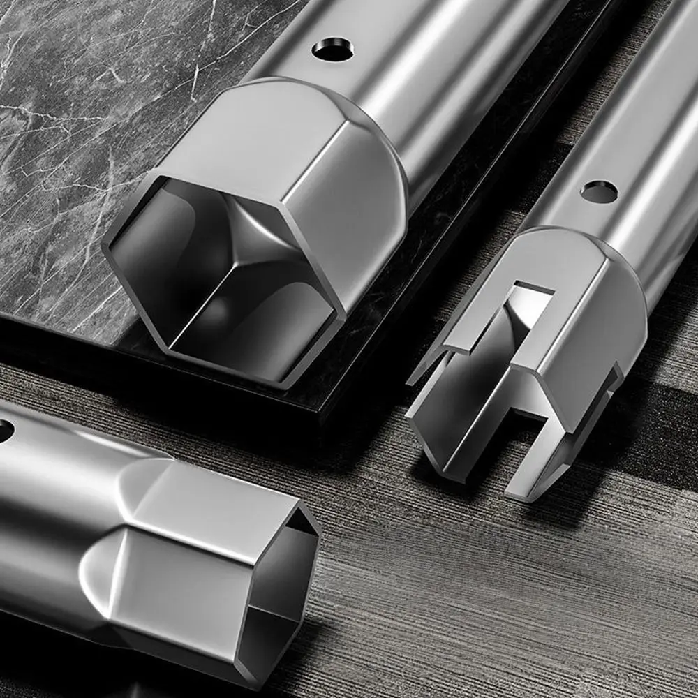 

Silver Pipe Spanner Repair Tool Hexagon Double Headed Ratchet Wrench Hand Tools Wrenches Accessory Socket Wrench