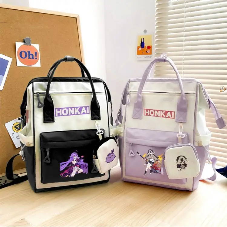 Anime Impact 3 Bag For Middle High School Boys And Girls, High-Quality Large Capacity Backpack, Honkai Series Cartoon Backpack