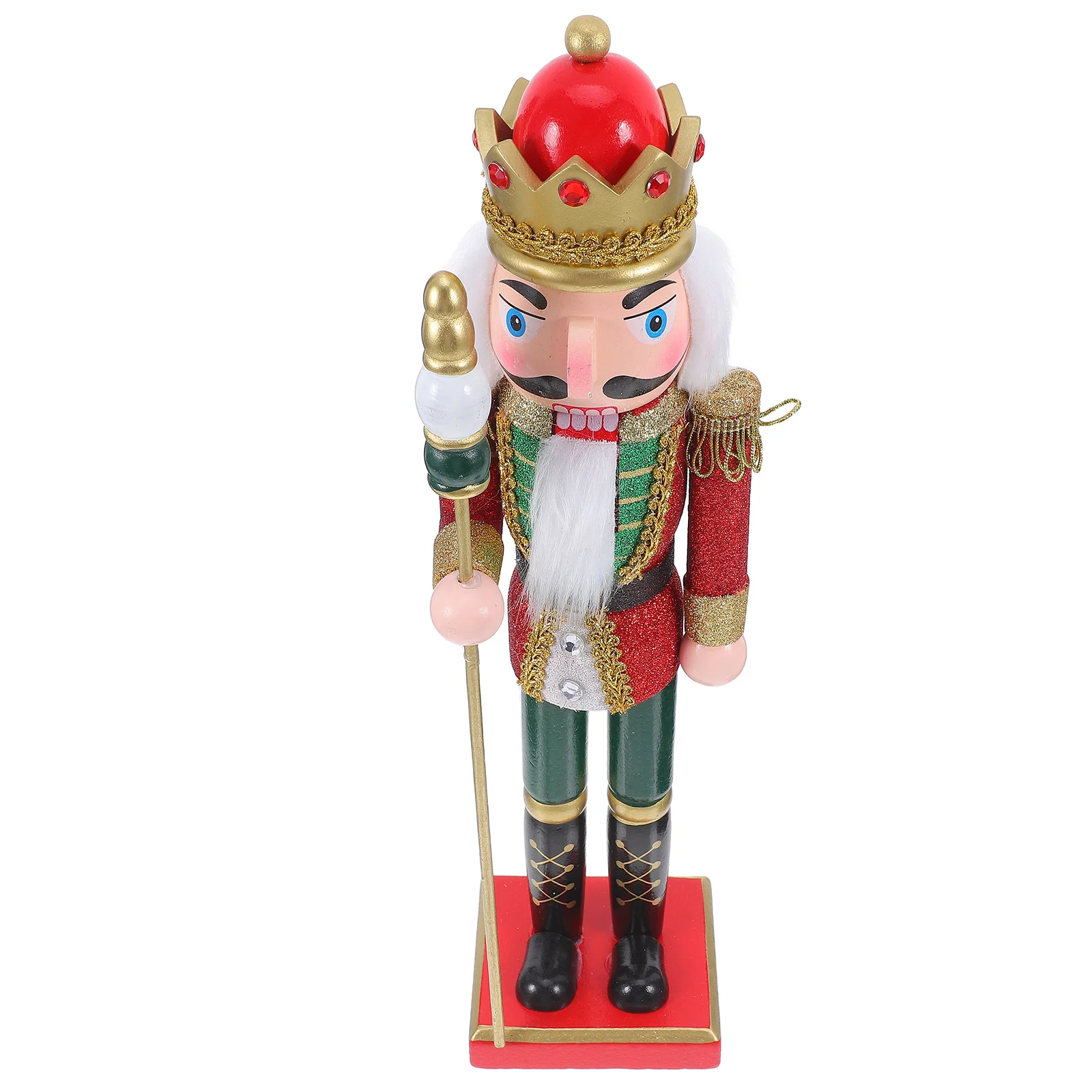 

Wooden Nutcracker Christmas Decoration Stately Holiday Ornament for Mantel Table Kitchen Festive Decor Xmas Wood Nutcracker