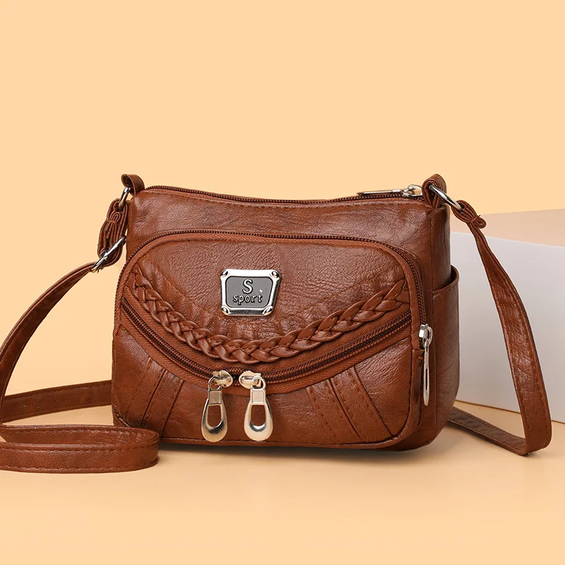 

High-quality soft leather fashion trends handbag and tote bag Women's multi-pocket high-end crossbody shoulder bag