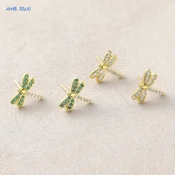 SUNSLL Trendy Gold Plated Dragonfly Pendant Necklaces Earrings Set Cubic Zirconia For Women Girls Versatile Chain Jewelry