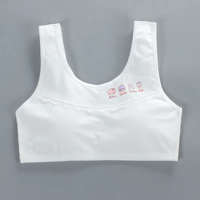 

Teen Girls Training Bras Puberty Wireless Elastic Bra Cotton Free Size Sport Tank Tops Underwear Dropshipping