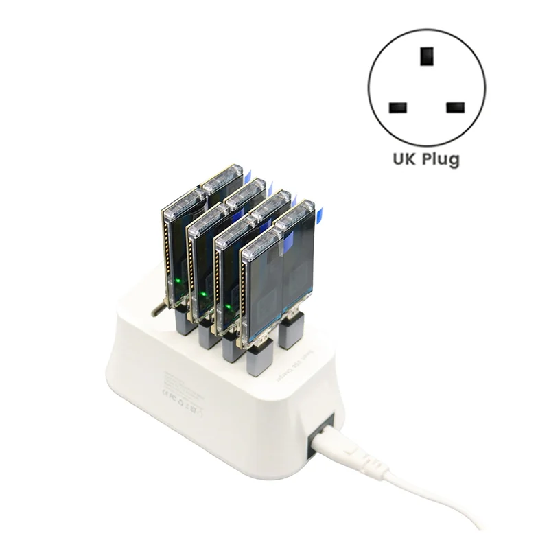Beliebte 10PCS Nerdminer V2 Bitcoin Solo Miner 780Kh/S mit T-DISPLAY-S3 und 10 Port USB Hub Effiziente BTC Mining Station
