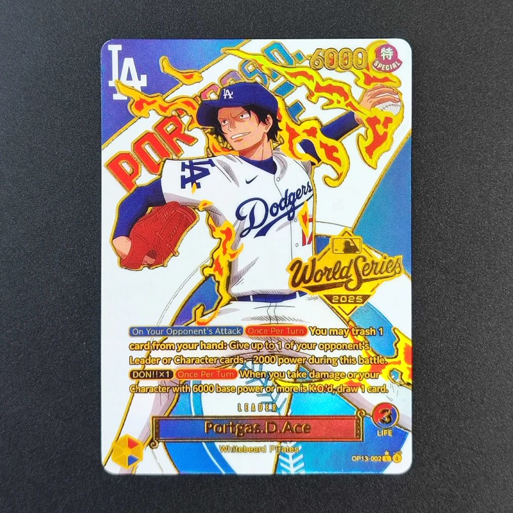 Self Made One Piece English Baseball Series Luffy EB02-010 Nami Ace OP13-002 Hot Stamping Game Collection Card Toy view 2