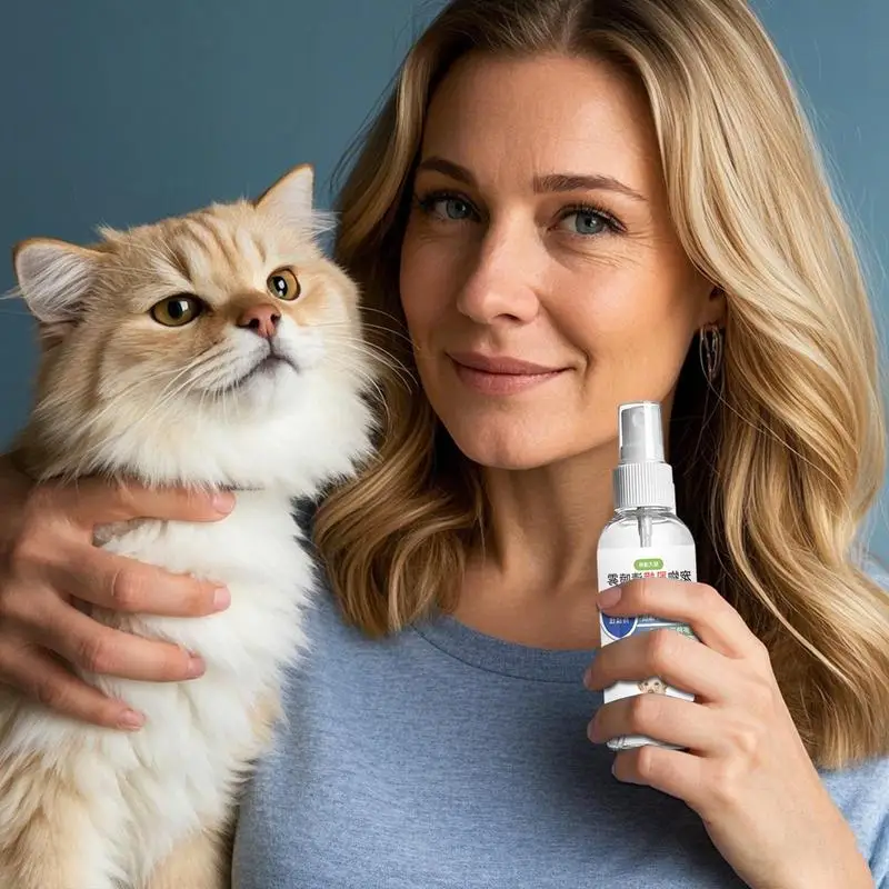 Spray para proteção contra moscas para animais de estimação, 100ml, casa, filhote de cachorro, gatinho, spray leve, secagem rápida, tapetes líquidos, solução de brinquedos