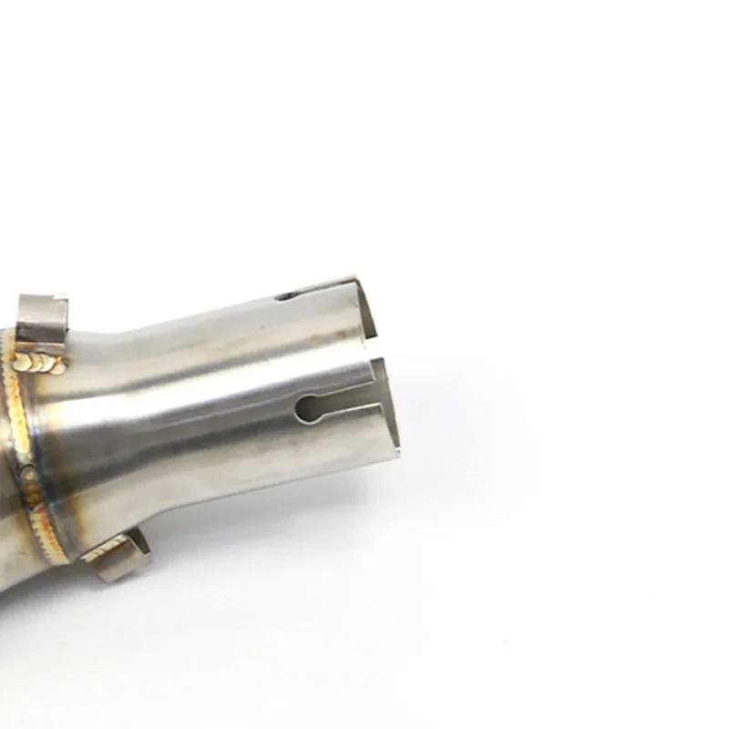 كاتم صوت عادم الدراجة النارية أنبوب متوسط من الفولاذ المقاوم للصدأ لـ Kawasaki Z250SL NINJIA250SL Universal 51 مللي متر