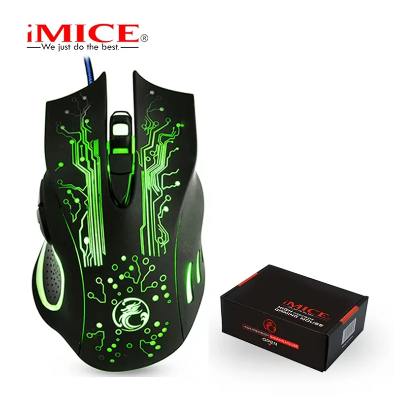 

Gaming Mouse Wired Computer Mouse USB Gamer Mice 5000 DPI PC Mause iMice 6 Button Ergonomic Magic Game Mice X9 for Laptop