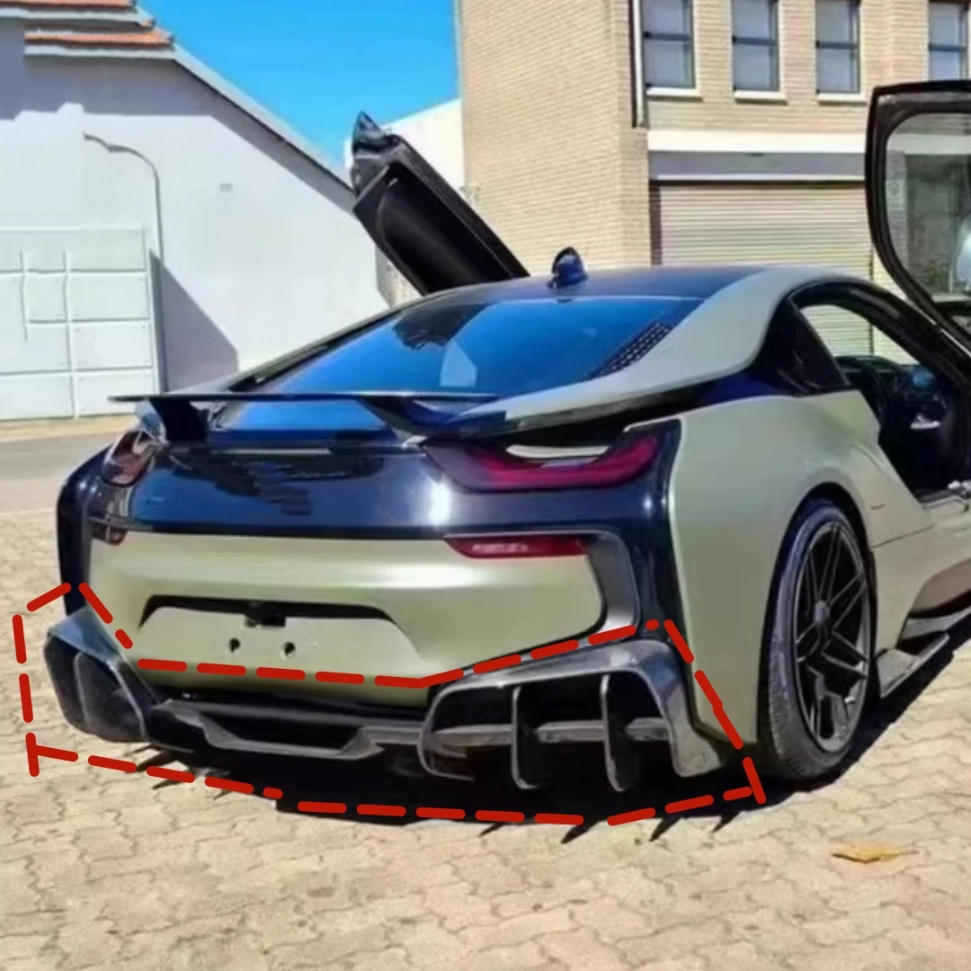 Carbon Fiber Rear Lip Shovel Spoiler Assembly For BMW i8 Modified Auto Accessories