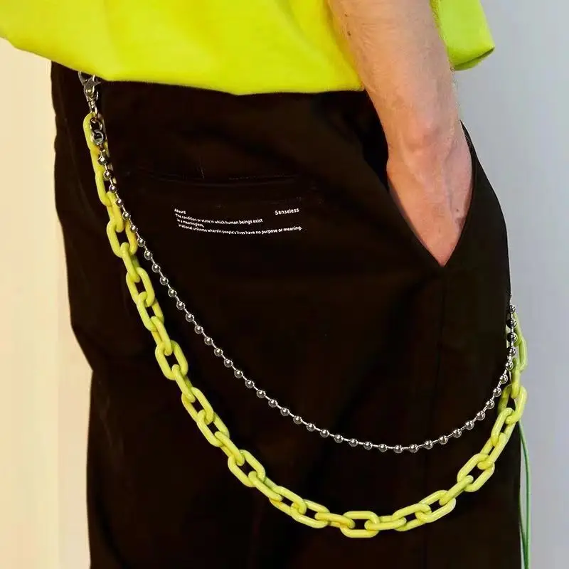 Personalized Versatile Pant Chain Hip Hop Street Clothing Pant Accessories Street Dance Bounce Waist Chain Work Stainless Steel