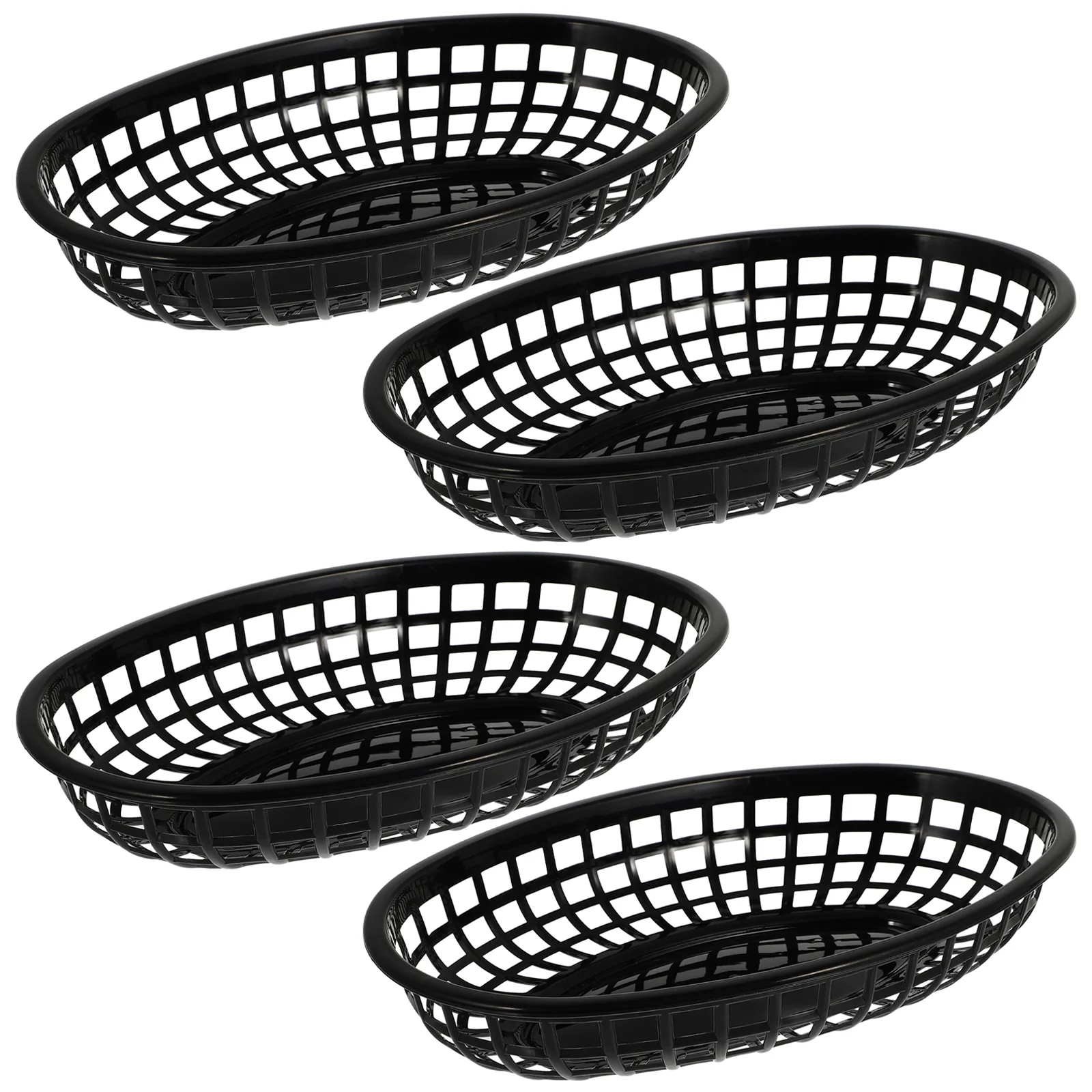 4 Pcs Bread Baskets Food Storage Snack Plate Hamburger Fruit Plastic Trays Fast Mini