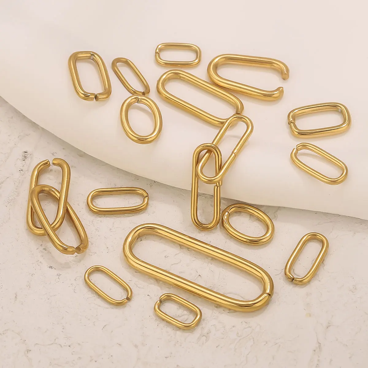 20pcs Stainless Steel U-shaped Glossy Connector Fashion Necklace Bracelet Manufacturing Supplies Charm Jewelry Accessories