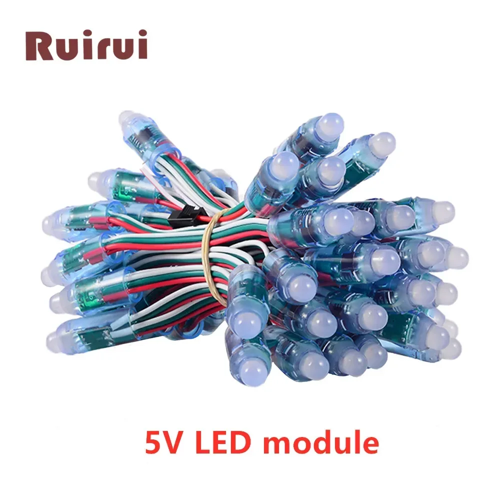 DC5V/DC12V 12mm ws2811led warna penuh lampu tali piksel 2811 IC RGB Digital disesuaikan modul tahan air IP68