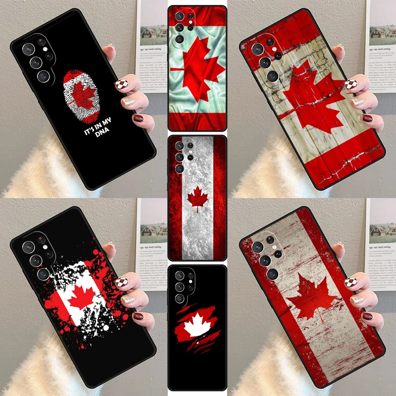 Canada flag Phone Case For Samsung Galaxy S23 S21 S20 FE S24 S22 Ultra Note20 S10 S9 S8 Plus Silicone Cover