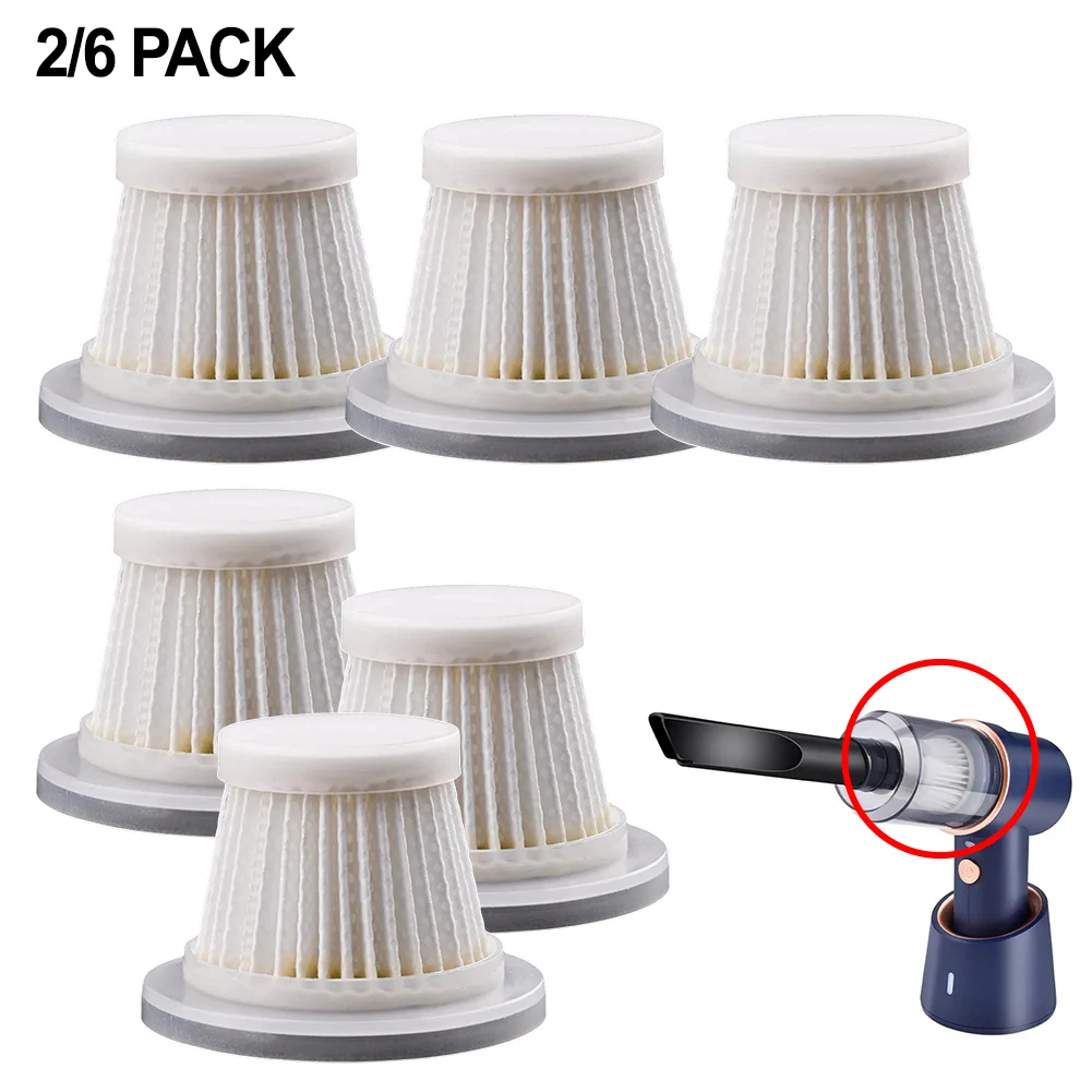 2/6 PACK Reusable Washable Filter For Cordless Car Vacuum Cleaner Handheld Vacuum Cleaner Accessories Reusable