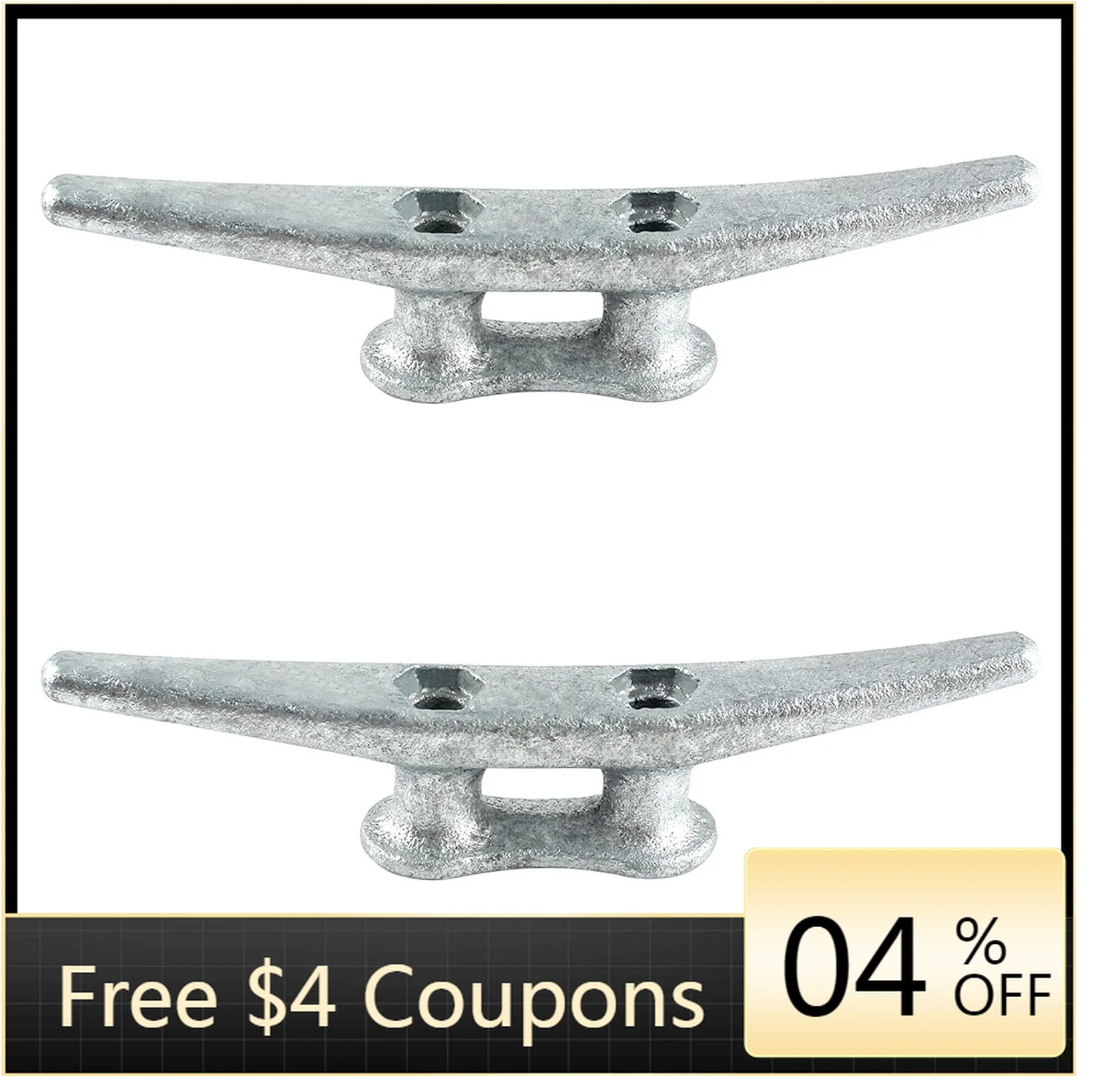 

FFB 6" Galvanized Boat Cleats Marine Grade Dock Cleats Rope Cleats for Boat and Kayak