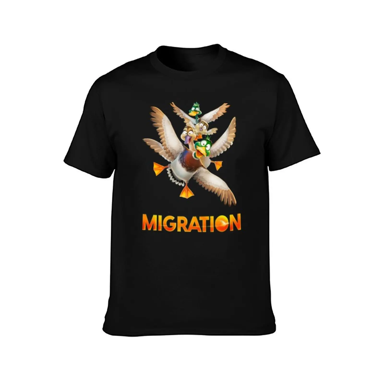 Migration Movie Flying Ducks Design T-Shirt Plus Size Outdoor Casual Top T-Shirt