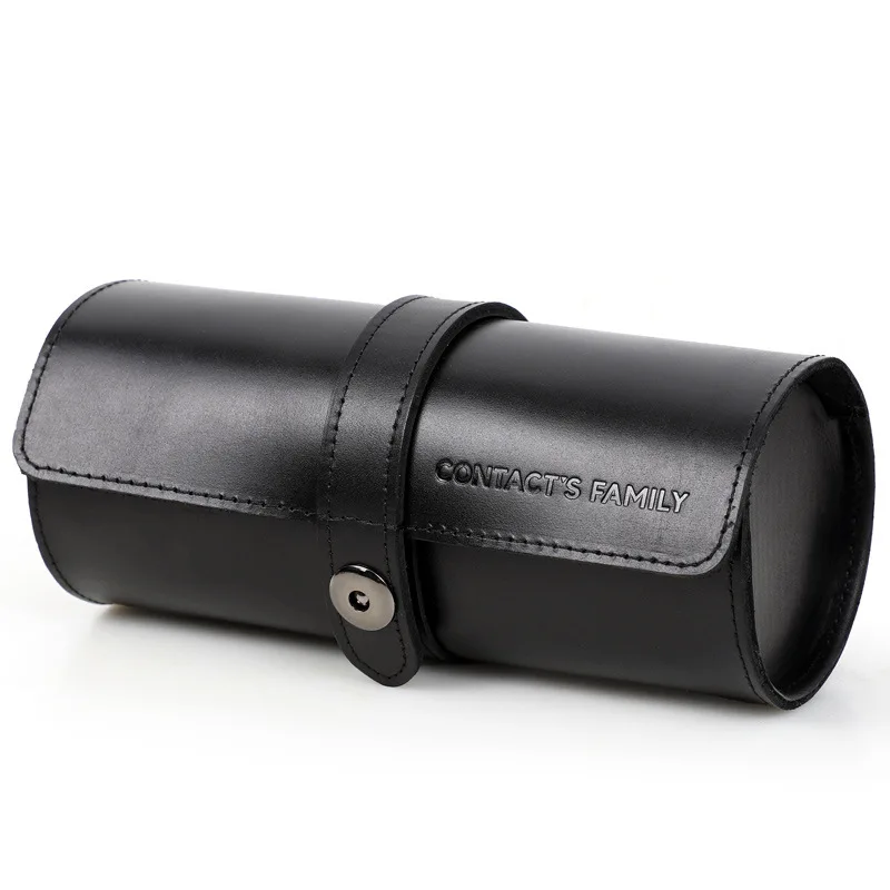 Luxury Handmade Watch Roll Box Organizer 3 Slots Wa tch Travel Leather Case Holder for Men and Women with Buckle Watch Boxes