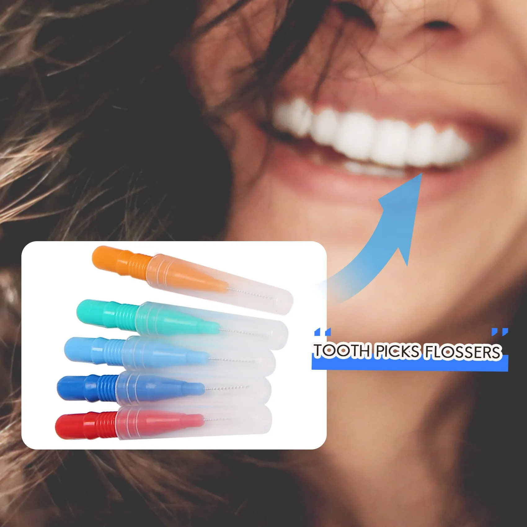 AA20-100Pcs Interdental Brush Teeth Soft  Picks Tooth Floss Interdental Brush Refill  Toothpick Cleaners