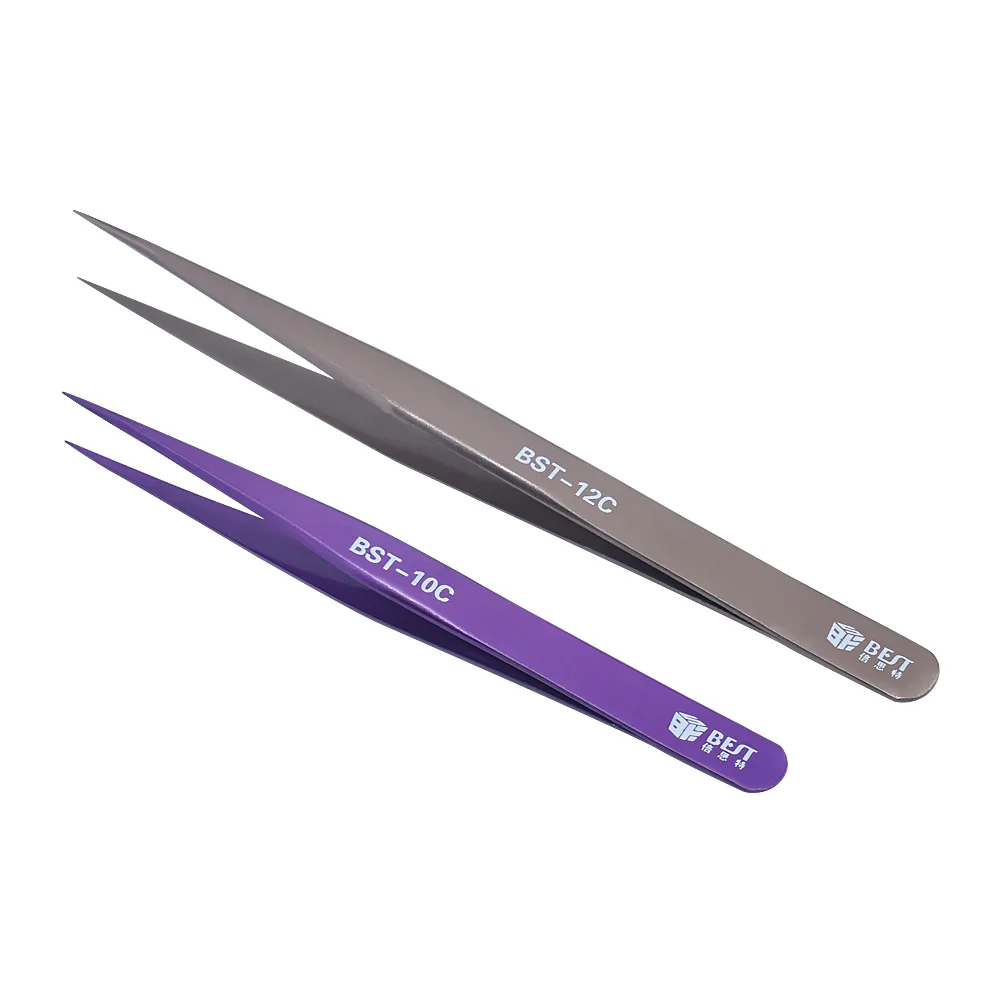 

LIZAO Black Head Clamp Curved Electronic Repair Tool Stainless Steel Anti-Static Design Household Hairdressing Pointed Tool