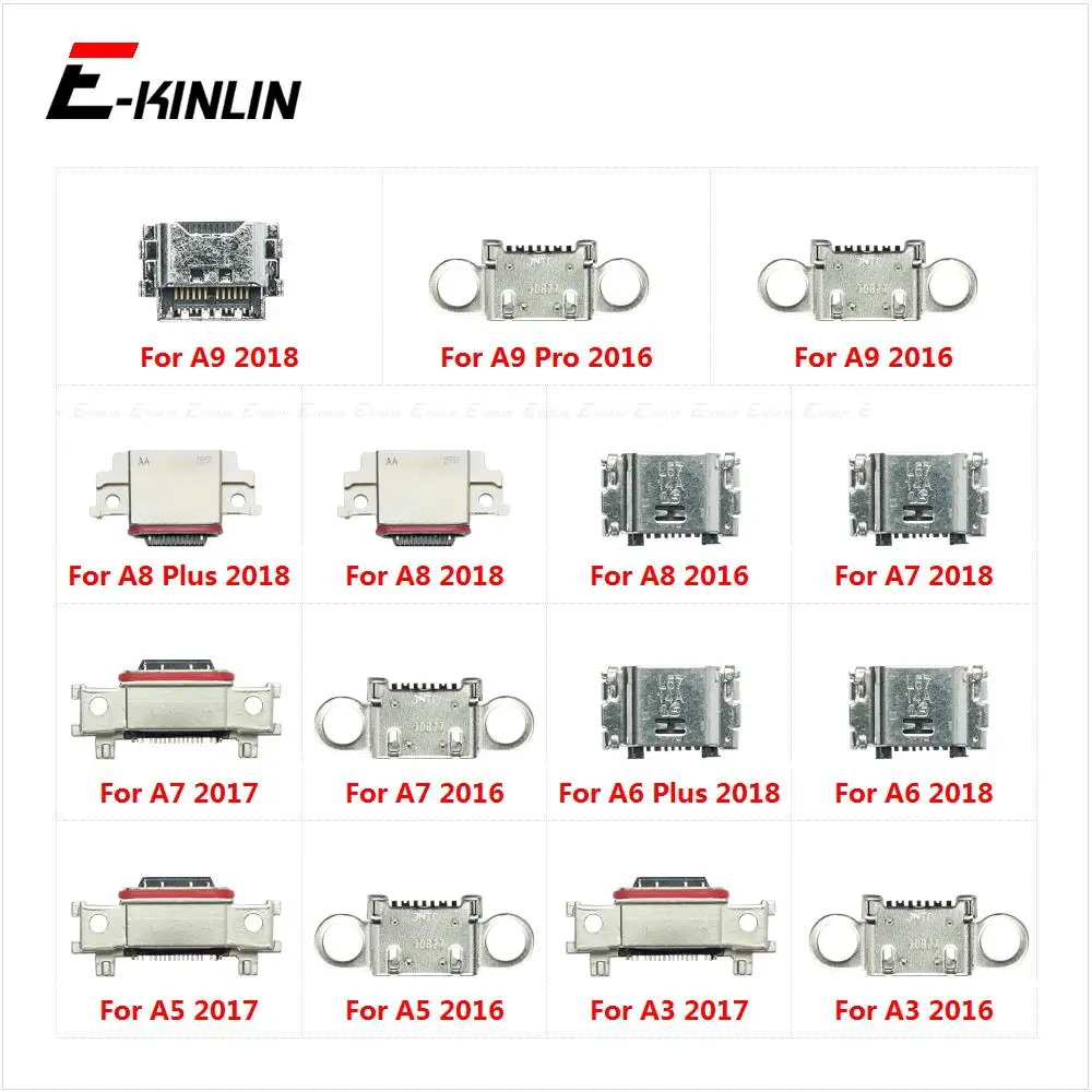 Type-C USB Jack Connector Socket For Samsung Galaxy A3 A5 A6 A7 A8 Plus A9 Pro 2016 2017 2018 Charge Charging Dock Plug Port