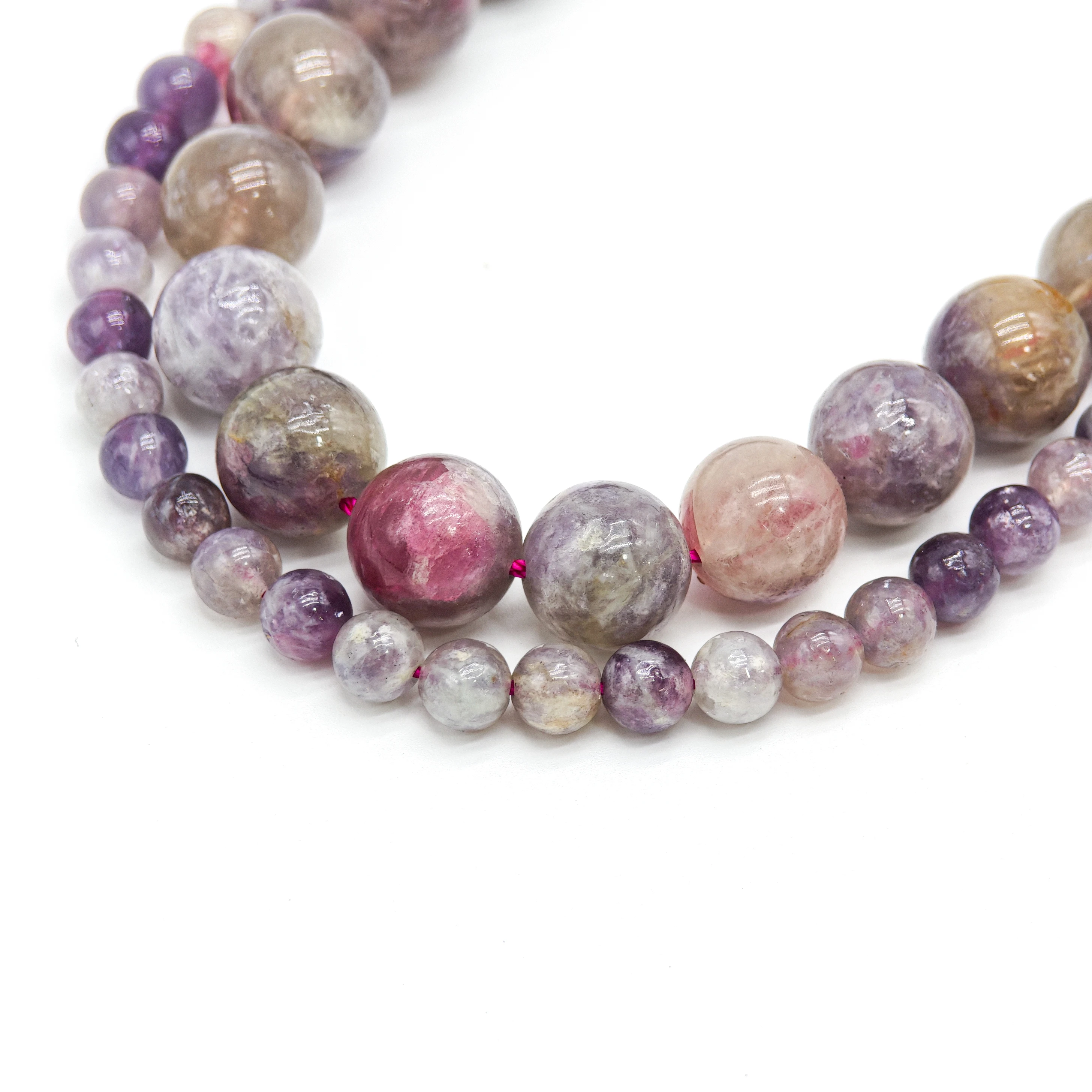 

Premium Natural Plum-blossom Tourmaline Round Beads: 6mm/8mm/10mm Pollution-Free DIY Jewelry Strands, 15 Inches Each