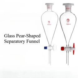 Embudo de Separación en Forma de Pera de Vidrio para Laboratorio, de 60ml a 1000ml, para Separación de Aceites Esenciales y Experimentos Químicos