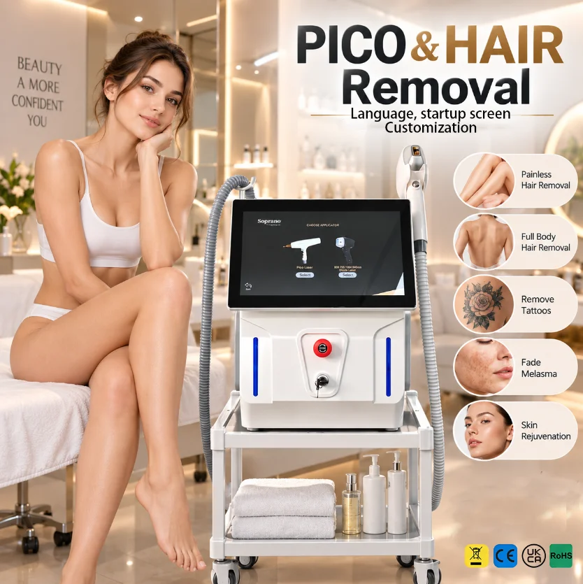 4000W Hair Removal Beauty Equipment Salon Machine 808nm 755nm 1064nm for Any Skin Tone Full Body Hair Removal Aesthetic Device