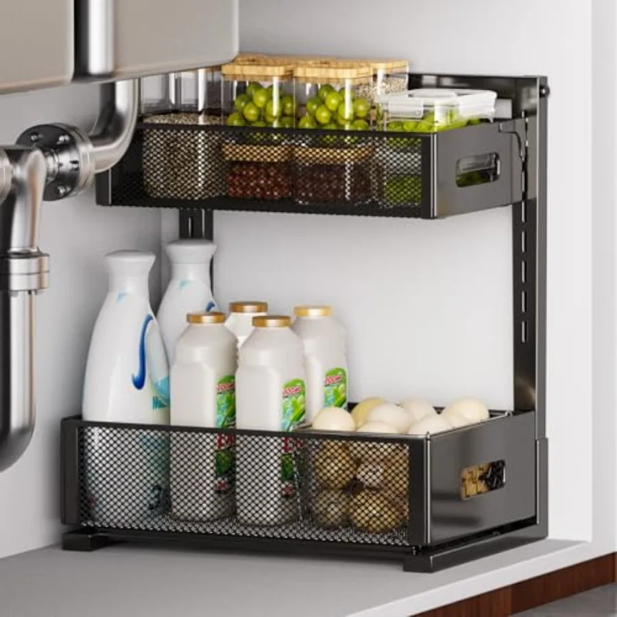 

Under Sink Organizer for Bathroom and, Under Cabinet Storage Shelf, Bathroom Cabinet Organizer Vanity Drawer Pantry Organizatio