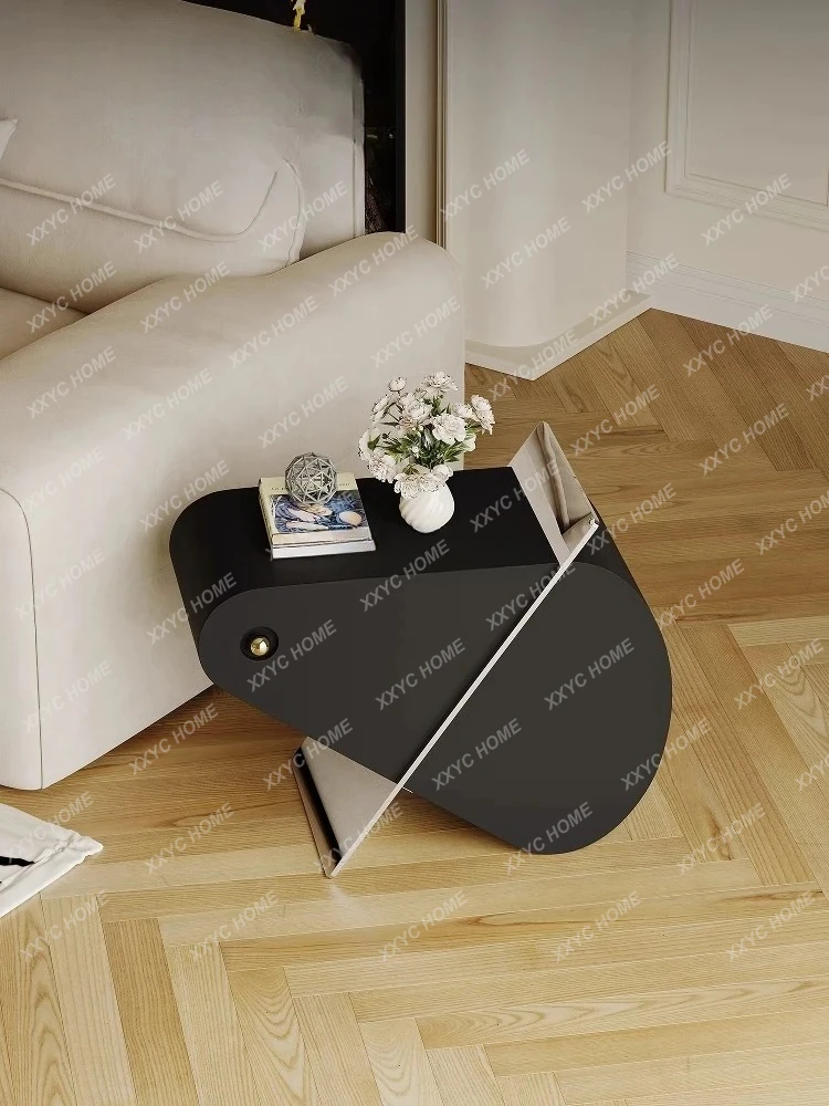 Wabi Sabi Wind Black Sofa Side Table Living Room Simple Modern Small Coffee Table